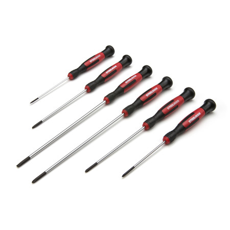 STEELMAN Precision Phillips and Slotted Screwdriver Set, 6-Piece 41776